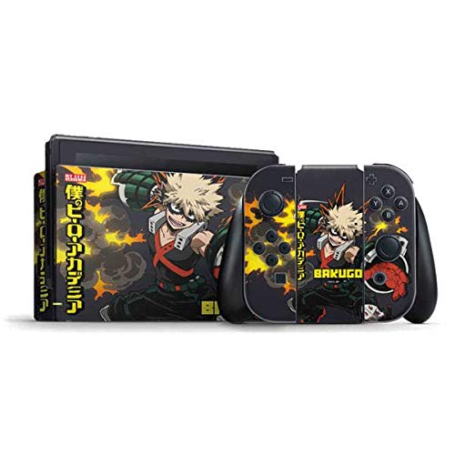 Officially Licensed Funimation Katsuki Bakugo Gaming Skin Decal for Nintendo Switch Bundle - Protective Cover for Gaming Consoles & Travel Use