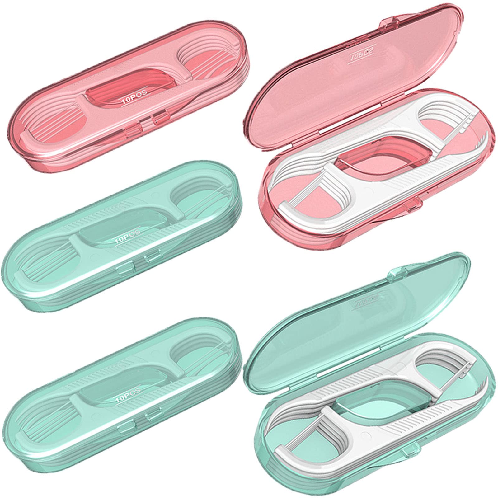 50 PCS (10 pcs/Box) Dental Floss Picks - Portable Teeth Cleaning Kit with Compact Storage Box, 5 Pack - Perfect for Travel, Home & Office Use