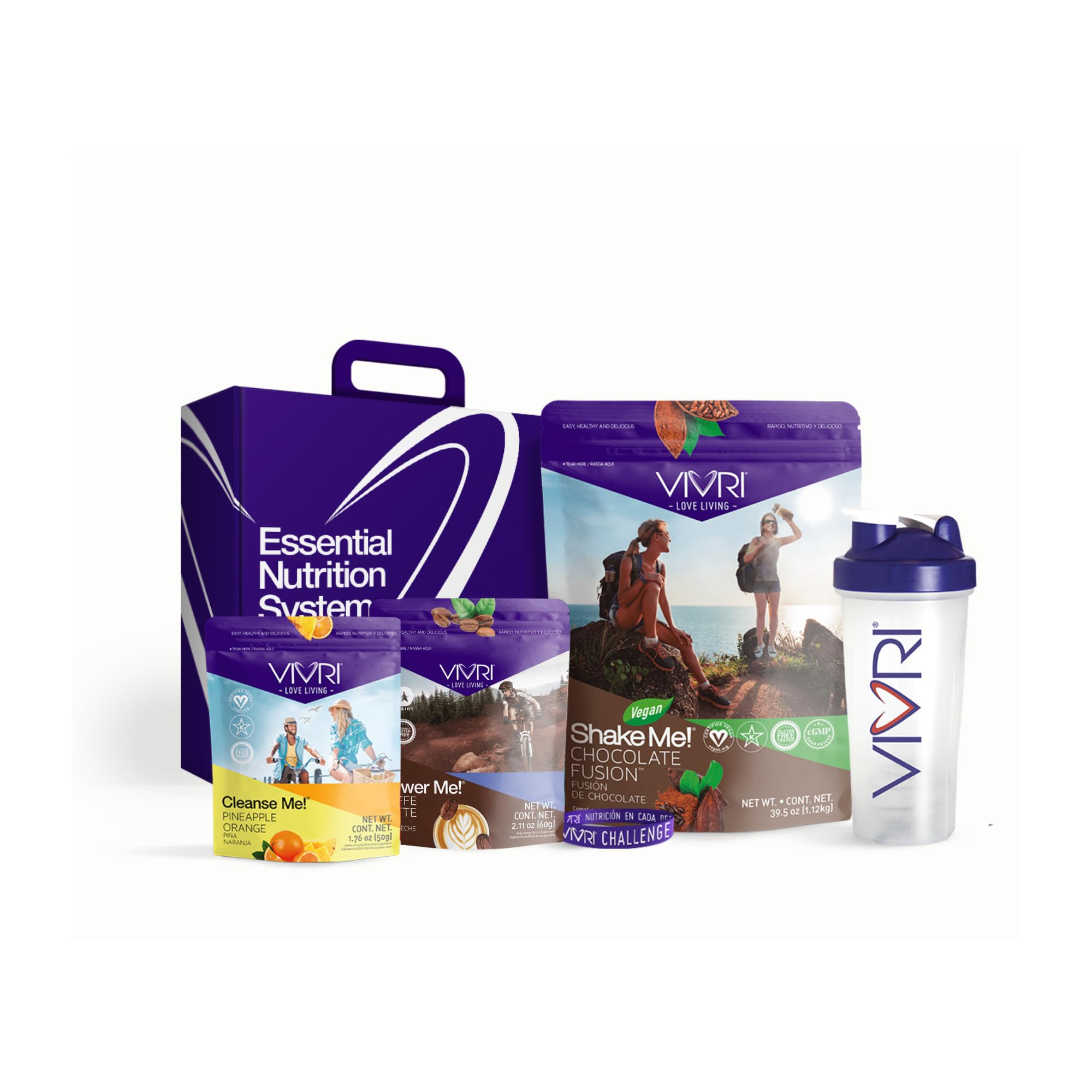 VIVRI 10-Day ENS Challenge Shake - Vegan Chocolate Fusion, Caffe Latte & Pineapple Orange Protein Powder | Meal Replacement Shake for Weight Loss & Detox | Perfect for Post-Workout Recovery & Busy Morning Energy Boost