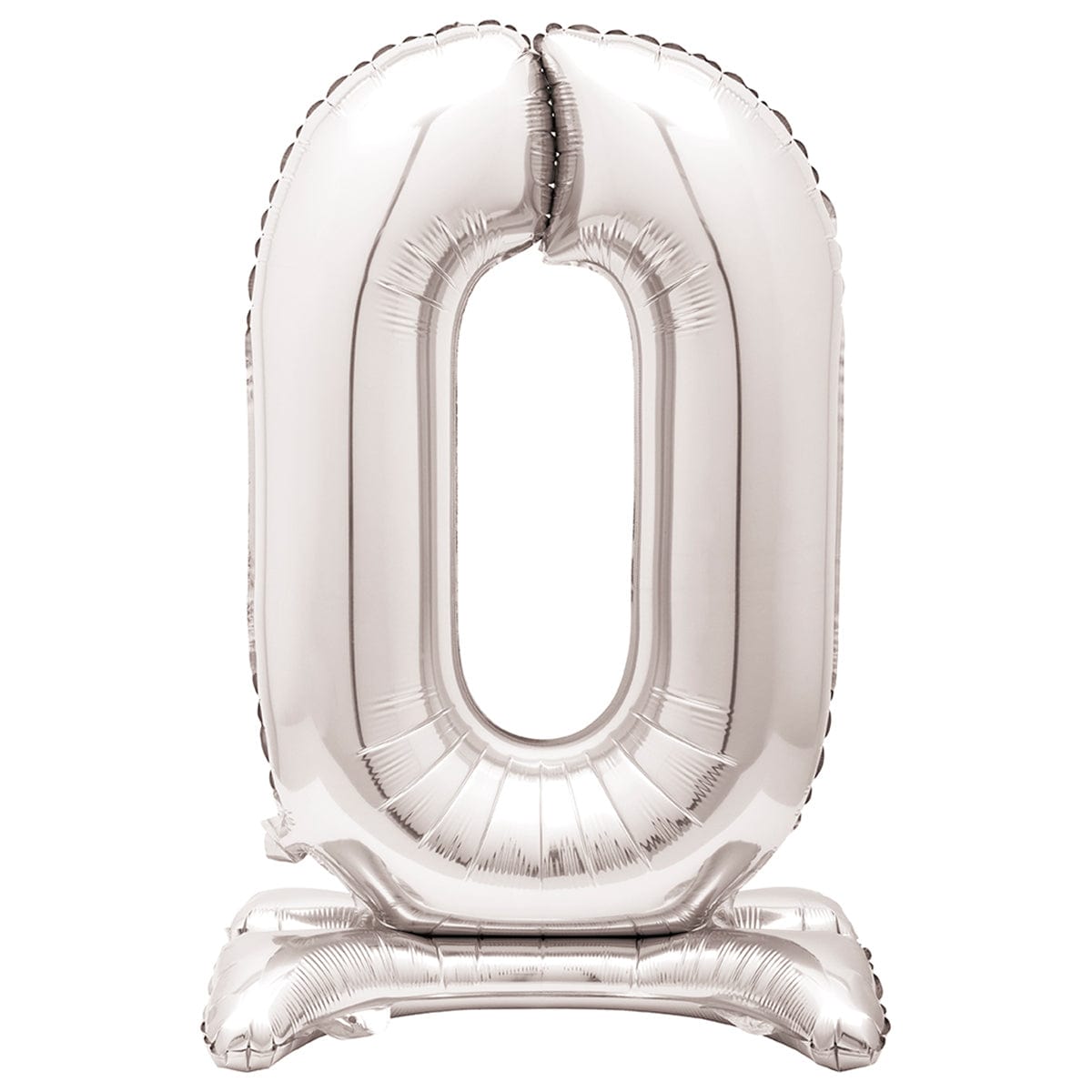 34 Inch Silver Number 0 Foil Balloon for Birthday Party Decorations - Helium Air Filled Standing Party Balloon for Anniversary, Graduation & Special Events