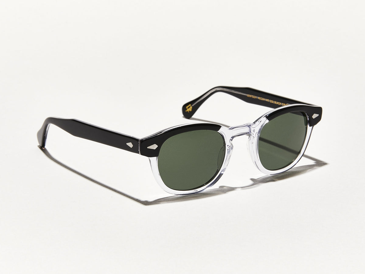 Moscot Lemtosh Black Crystal 49mm Eyeglasses - Classic Vintage Style Frames for Men & Women - Perfect for Office, Reading & Fashion Accessories