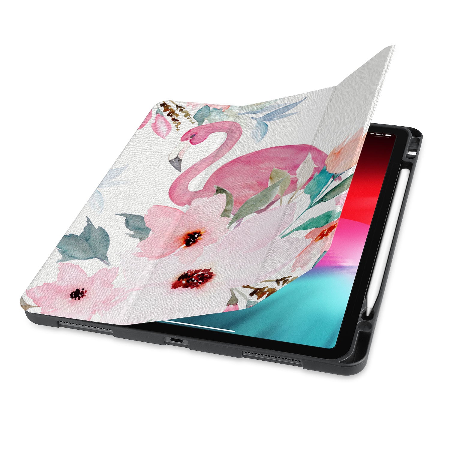 Premium iPad Trifold Case with Auto Sleep/Wake - Slim Protective Cover for iPad 7th/8th/9th Gen & iPad Air 3 (10.2/10.5 Inch) - Stylish Flamingo Pink Design - Perfect for Work, School & Travel