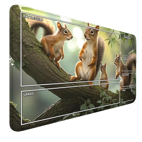 Squirrel Stitched Edges Playmat With Zones