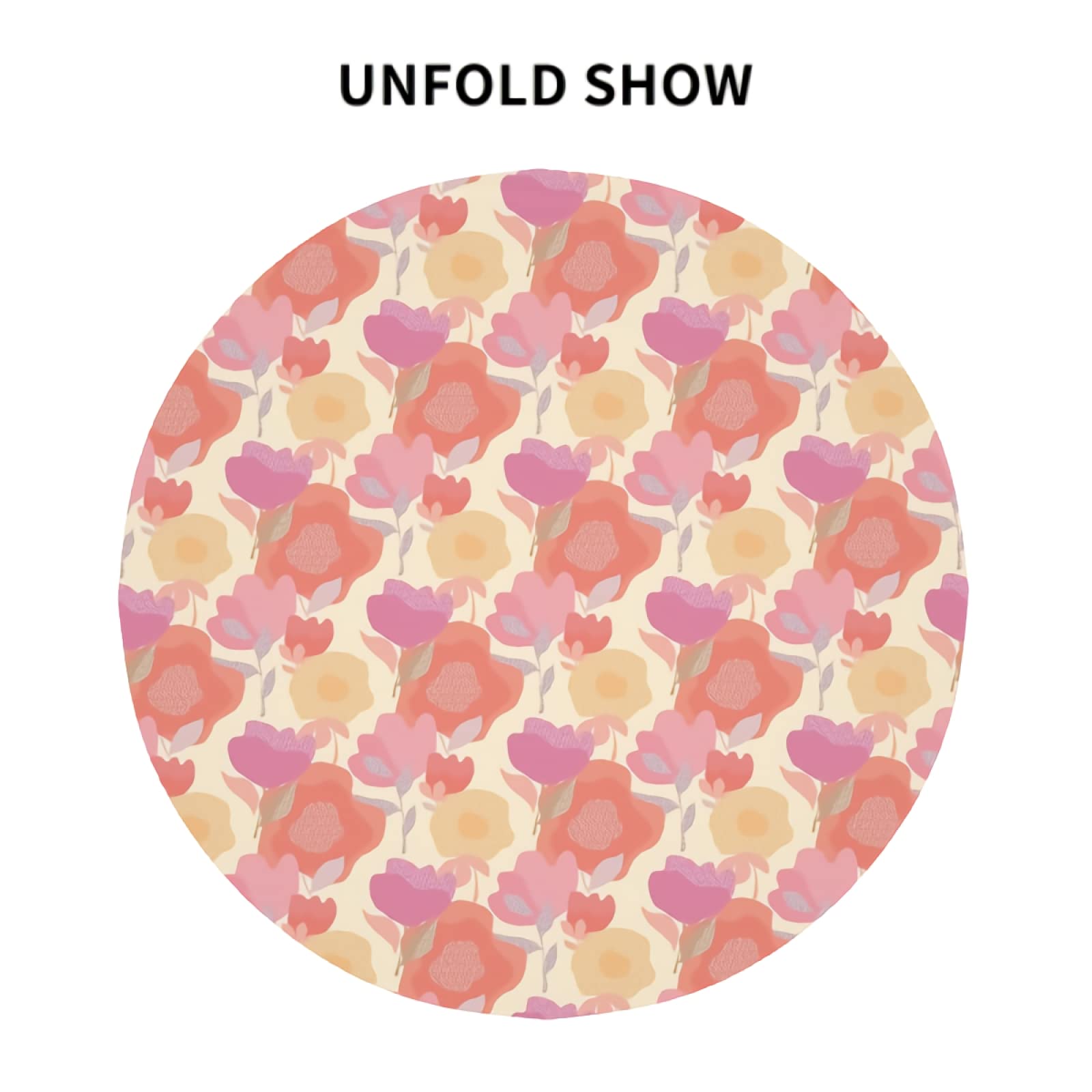 Cafl Round Table Cloth - Waterproof Abstract Pastel Boho Floral Table Cover for Wedding, Party, Dining & Holiday Banquet - Perfect for Indoor/Outdoor Events, Picnics & Home Decor