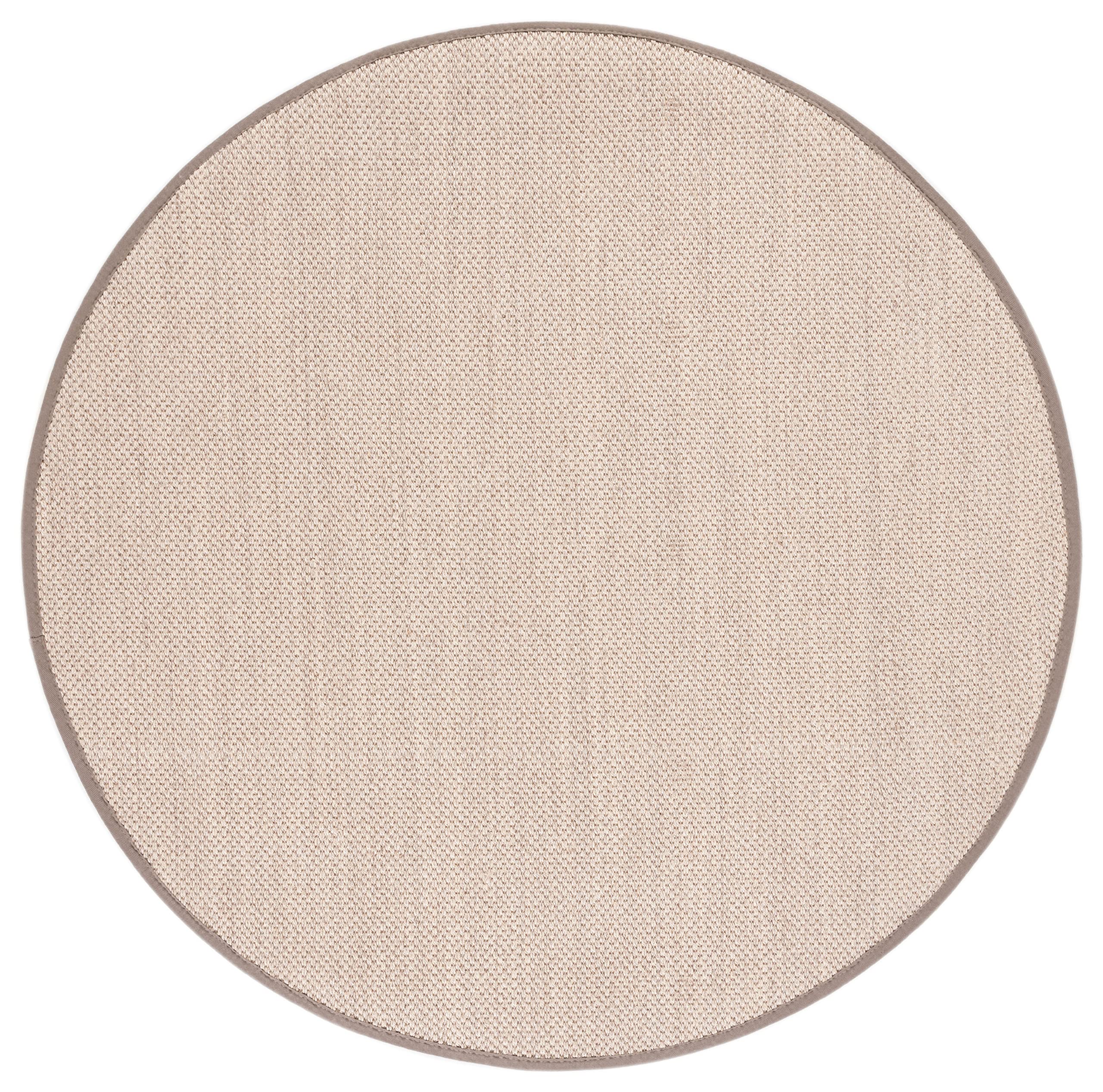 SAFAVIEH Natural Fiber Collection 10' Round Marble & Khaki NF143E Border Sisal Area Rug - Perfect for Living Room, Bedroom, or Office Decor