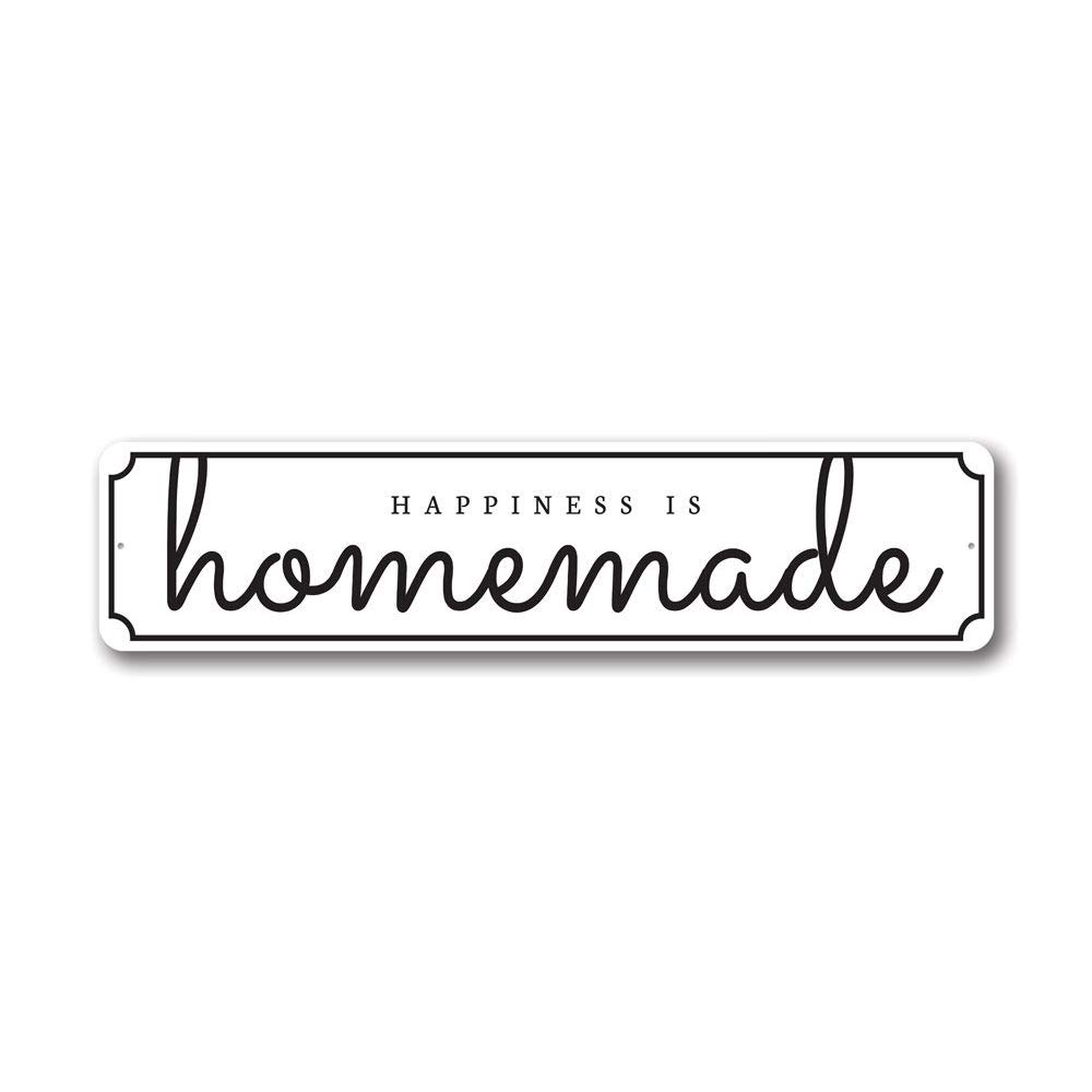 Happiness is Homemade Kitchen Sign - Rustic Farmhouse Aluminum Wall Decor for Kitchen, Dining Room, Coffee Bar - 6 x 24 Inches - Perfect for Home Decor, Housewarming Gifts & Country Style Interior Design