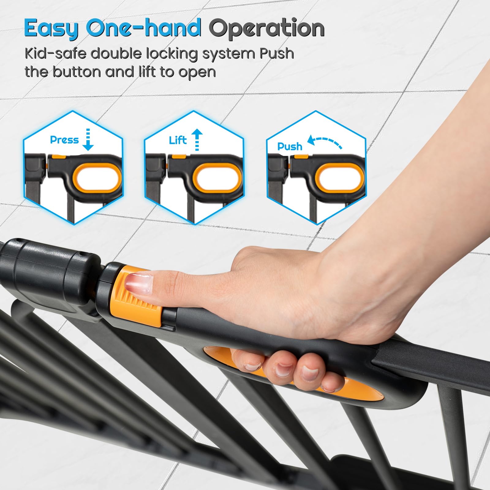 Owlie Extra Wide Baby Gate 75-85 Inch - No Drill Pressure Mount Safety Gate for Stairs, Doorways - Adjustable Indoor Pet Gate (30.5