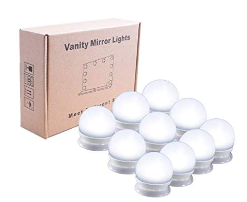 Hollywood LED Vanity Mirror Lights Kit - Dimmable Makeup Mirror Lights for Dressing Room (10 Bulbs, USB)