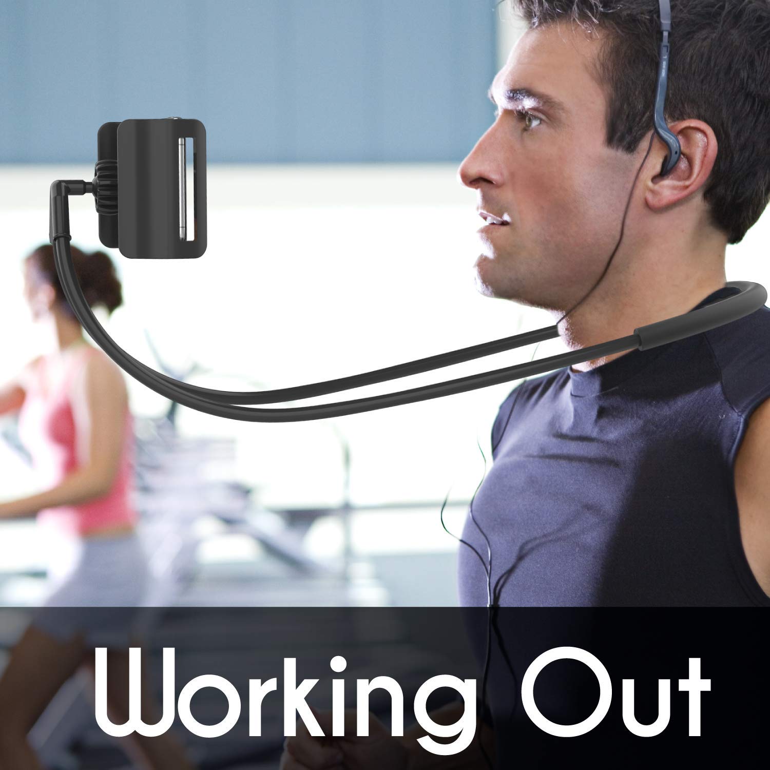 Hands-Free Around The Neck Phone Holder - Adjustable & Comfortable for iPhone & Android - Perfect for Cooking, Working Out, Travel & Outdoor Activities