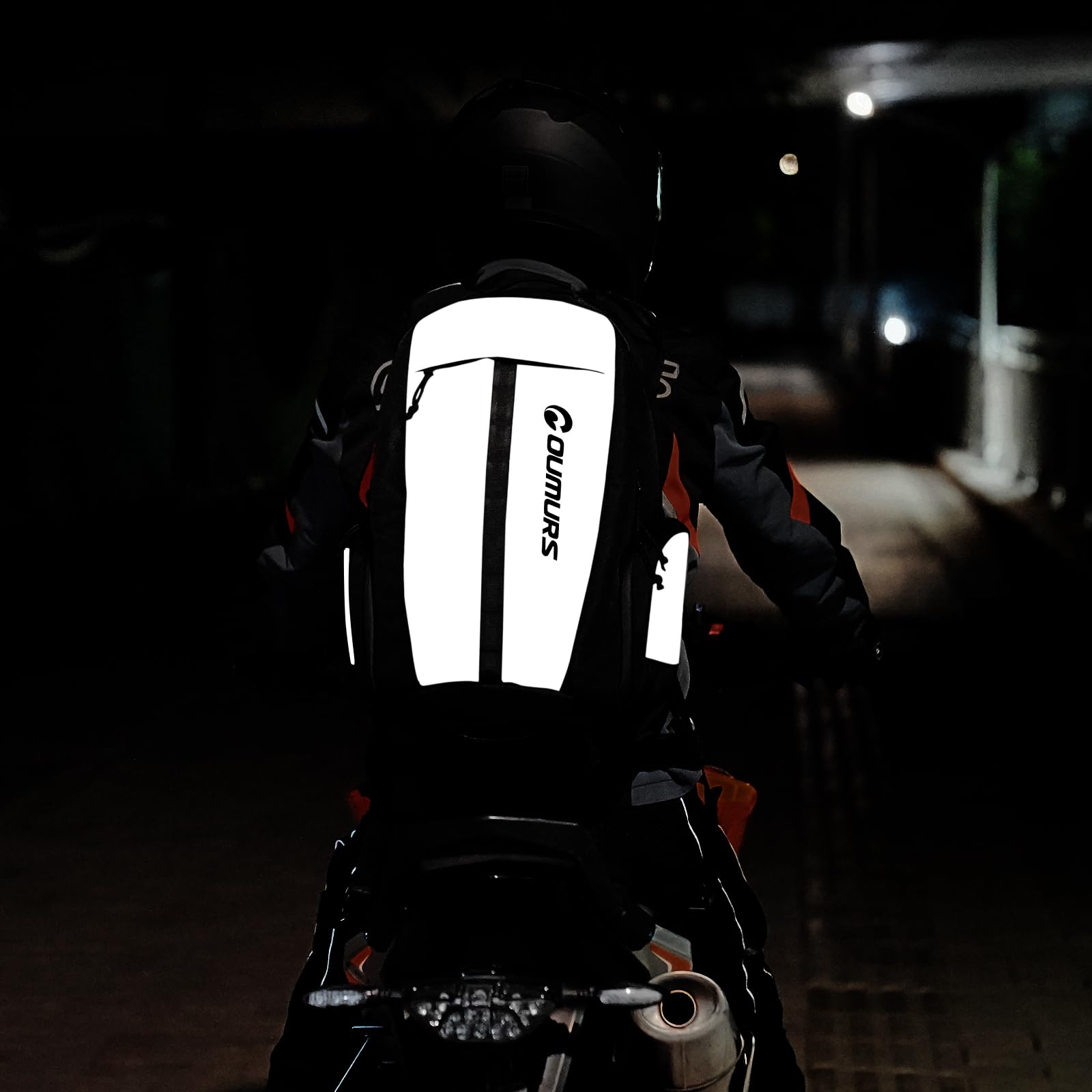 1680D Waterproof Motorcycle Reflective Backpack with Hydration Bladder Compartment - Durable Oxford Laptop Travel Backpack for Commuting, Cycling & Outdoor Adventures