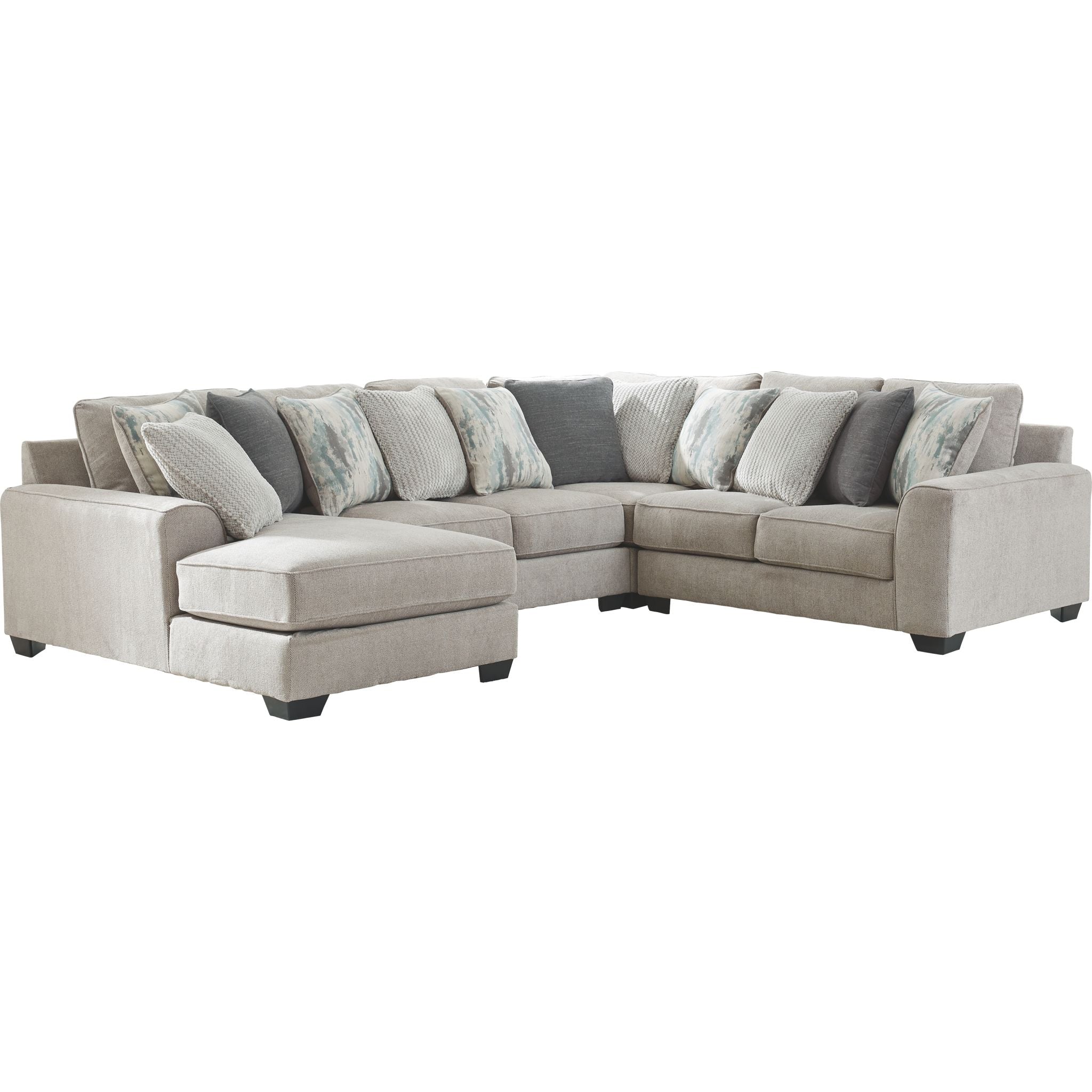Ardsley 4-Piece Sectional Sofa with Chaise Lounge - Modern L-Shaped Living Room Furniture for Small Spaces & Apartments