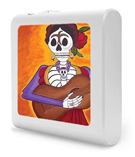 Dimmable LED Night Light with Auto On/Off Sensor, Adjustable Brightness & Warm White Light - Perfect for Bathroom, Hallway, Nursery & Bedroom - Flor Y Cano Day of The Dead Decor for Home Safety & Comfort