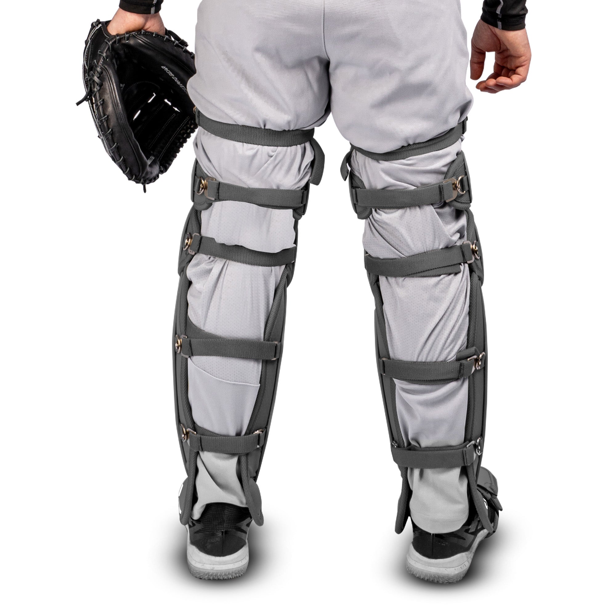 FORCE3 XS3® PRO ELITE Baseball Catcher Leg Guards - Adult Size | Lightweight Protective Gear for PitchCom® System | Perfect for MLB, College & Youth Games