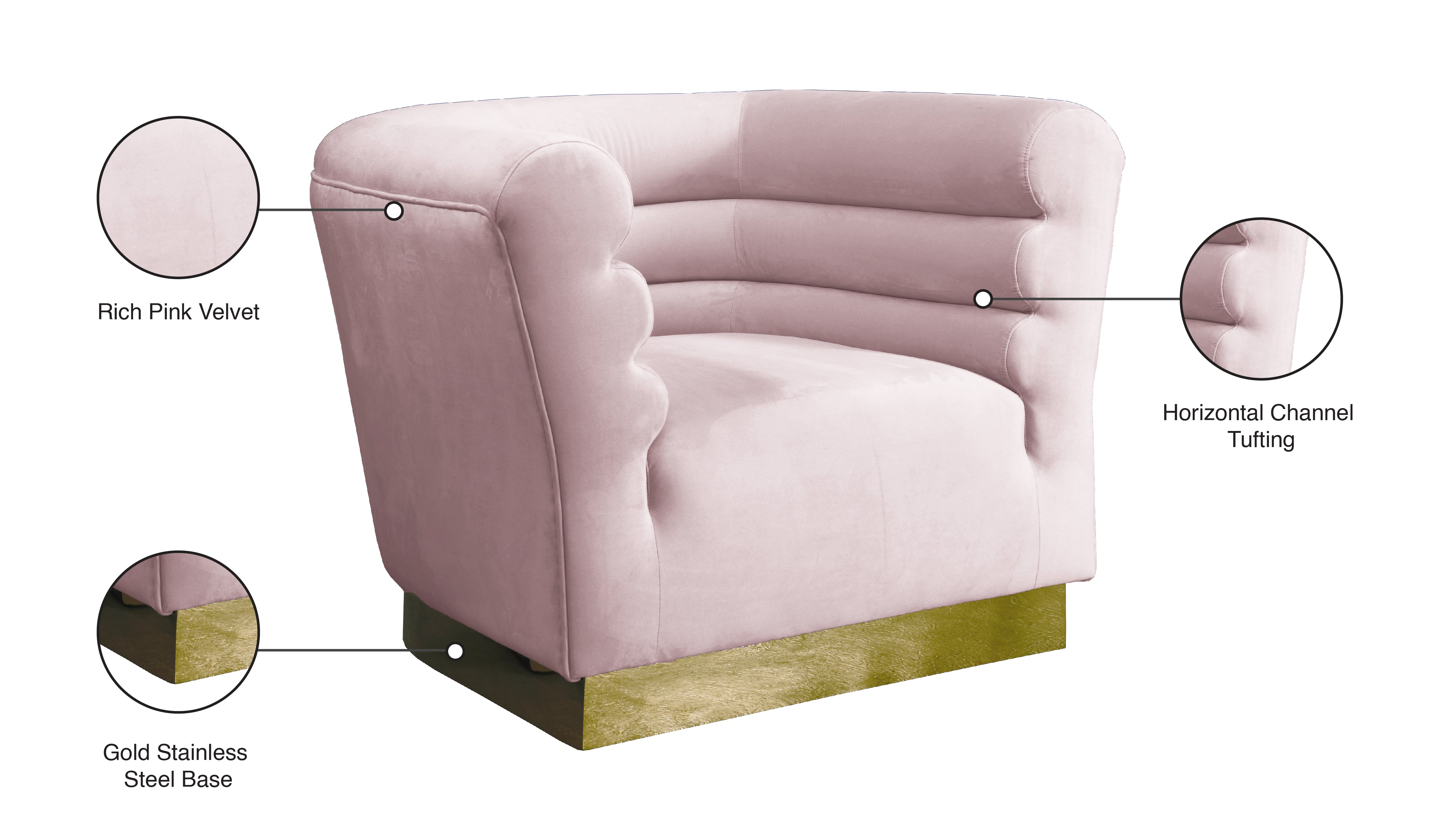 Bellini Velvet Chair - Modern Accent Armchair for Living Room, Bedroom & Office - Plush Upholstered Lounge Chair with Sturdy Metal Legs - Perfect for Home Decor, Reading Nook or Cozy Corner