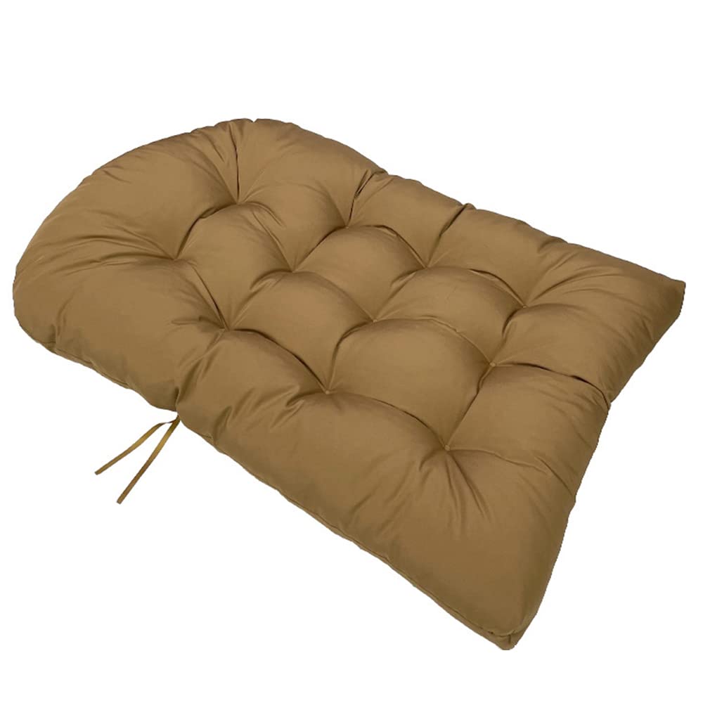 Premium Hanging Basket Chair Cushions - Waterproof Indoor/Outdoor Swing Seat Pad - Thick Comfortable Garden Patio Hammock Cushion (Light Coffee, 47.2×35.4 Inches) - Perfect for Relaxing in Backyard, Balcony or Sunroom