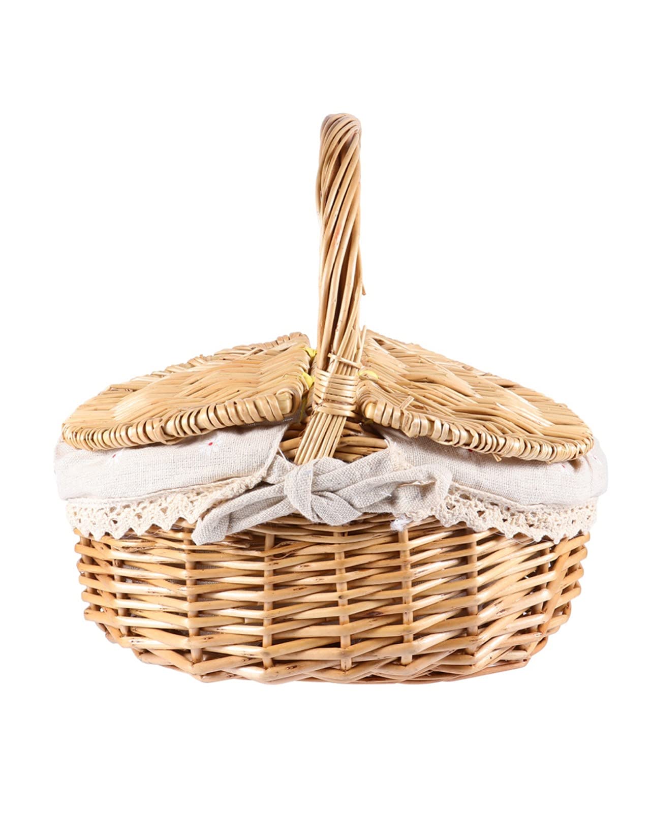 LQIAN 1-Piece Woven Storage Basket - Home Organization, Picnic Supplies & Food Storage Container - Perfect for Pantry, Bathroom, and Outdoor Gatherings (Color: Beige)