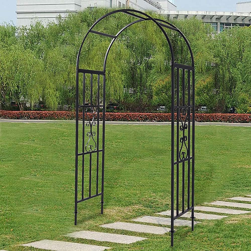 Heavy Duty Metal Garden Arbor - Sturdy Iron Wedding Arch for Climbing Plants, Roses & Vines | Outdoor Wedding Decor, Pergola Trellis Stand for Backyard, Patio & Garden Decoration