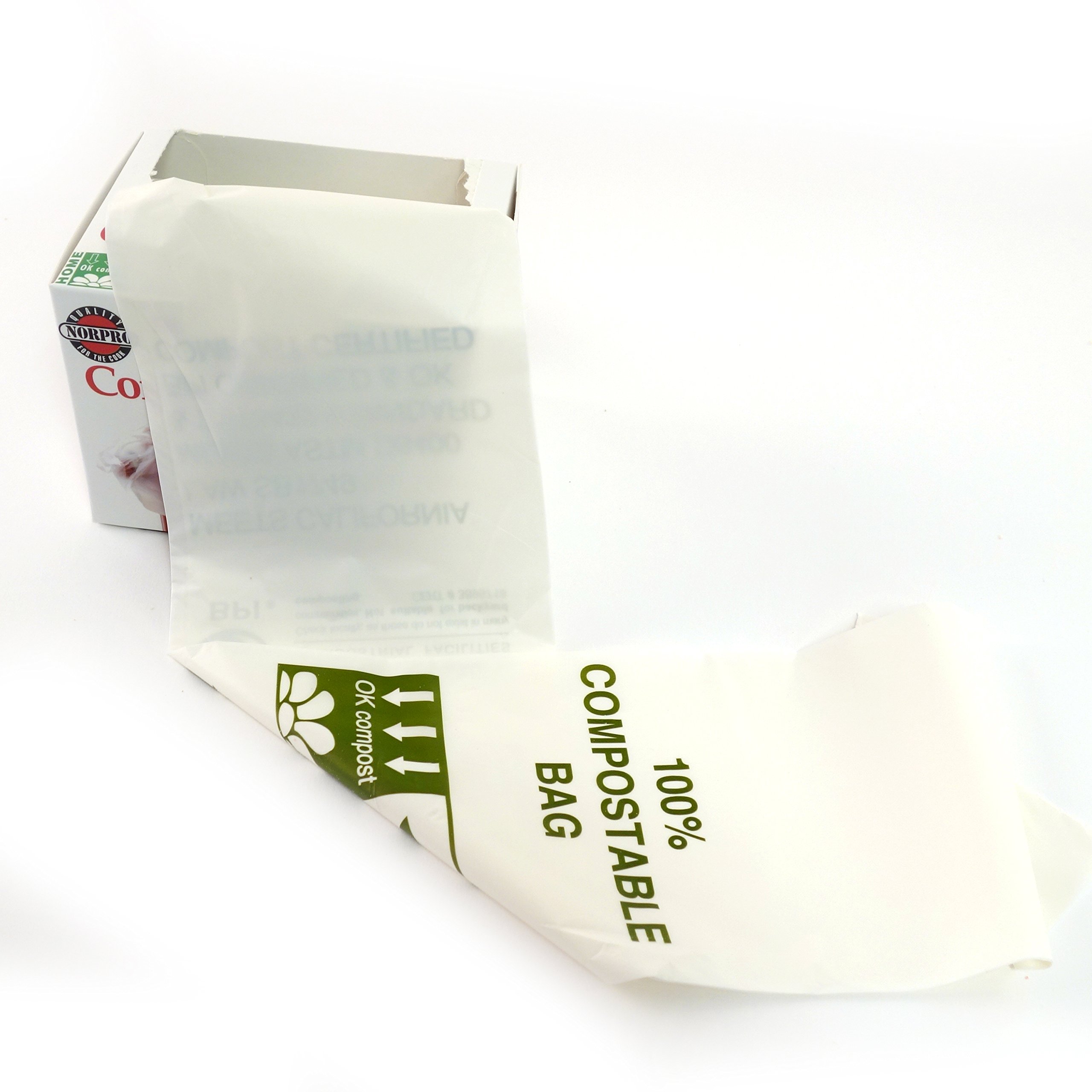 Norpro 100% Compostable Trash Bags - 50 Count Eco-Friendly Kitchen Waste Bags, Grey | Perfect for Food Scraps, Organic Waste & Sustainable Home Cleaning