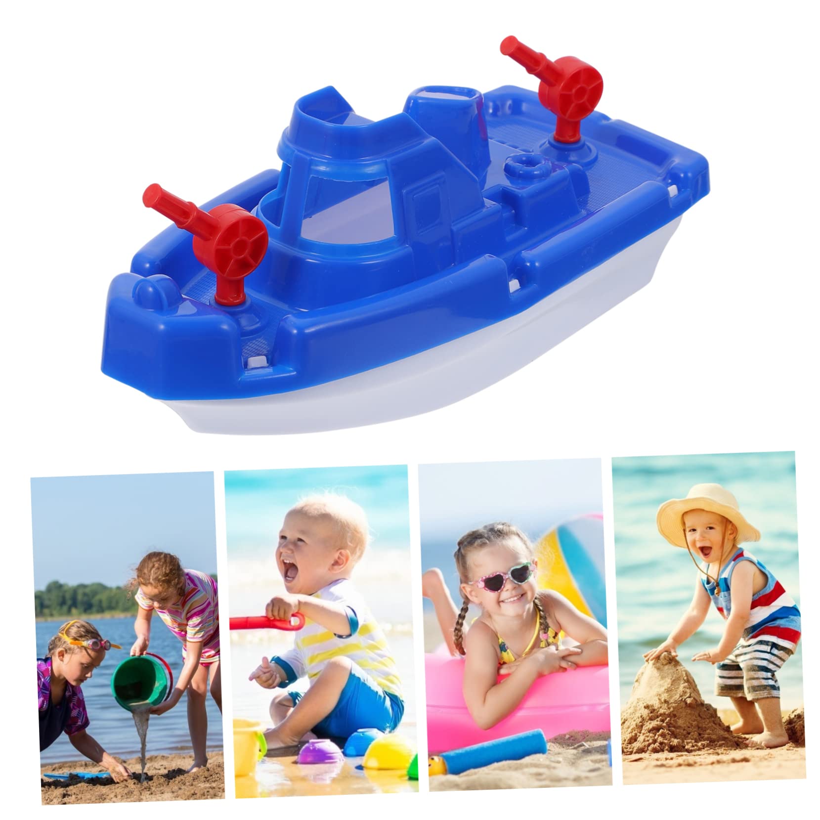 UPKOCH 2 Pack Blue Speedboat Bath Toys for Kids - Floating Sailing Boat Bathtub & Beach Play Set - Durable Plastic Water Toys for Toddlers & Girls (Perfect for Pool, Bathtime & Outdoor Water Play)