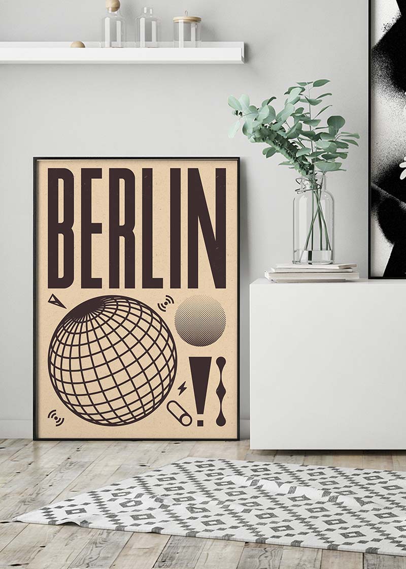 Berlin Abstract Style Music Print - Modern Art Poster for Home, Office & Studio Decor - Perfect for Living Room, Bedroom & Creative Spaces