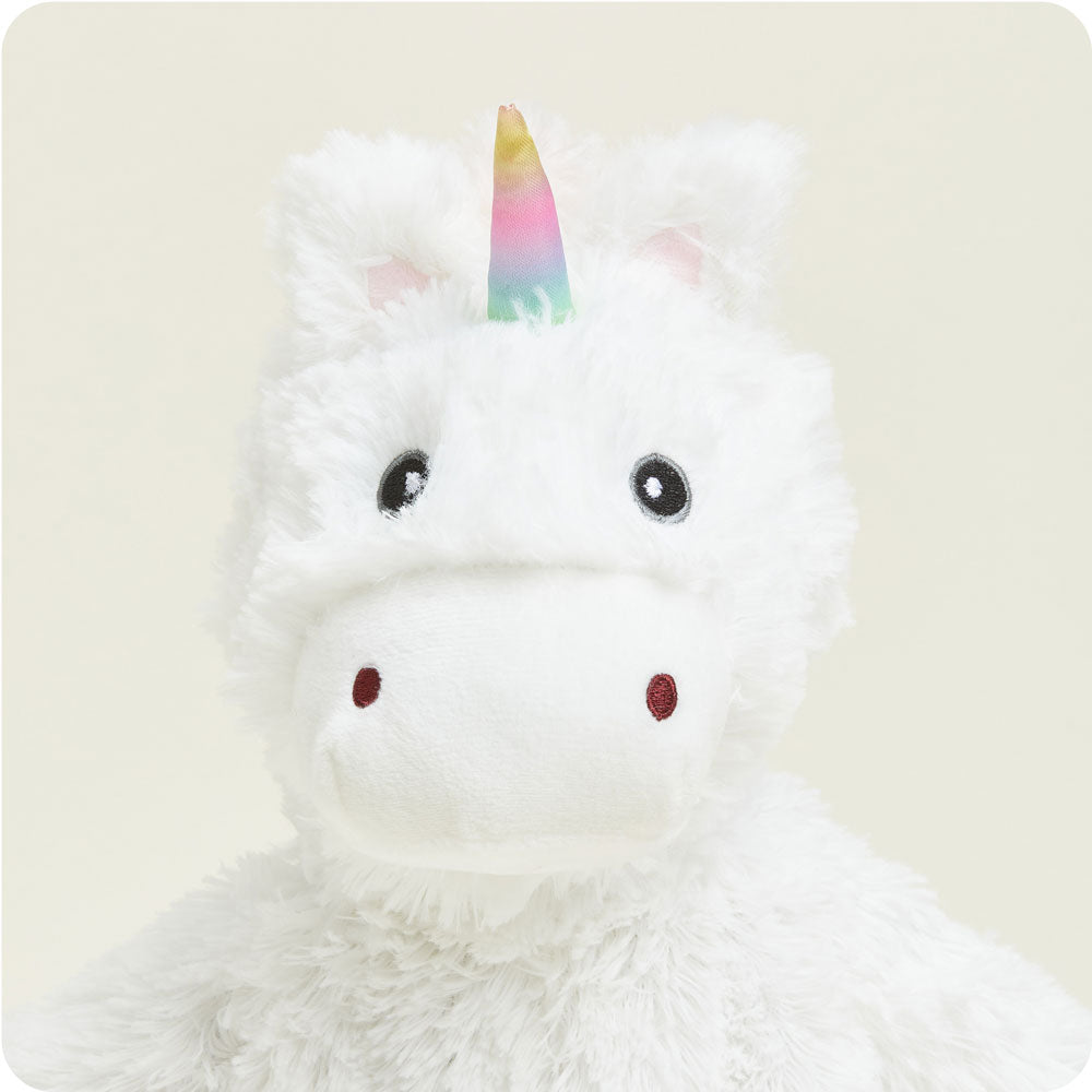 White Unicorn Warmies - Soft & Cozy Plush Heating Pad for Kids & Adults - Perfect for Relaxation, Stress Relief & Sleep Aid - Microwaveable Heat Therapy Stuffed Animal for Cuddling, Comfort & Pain Relief