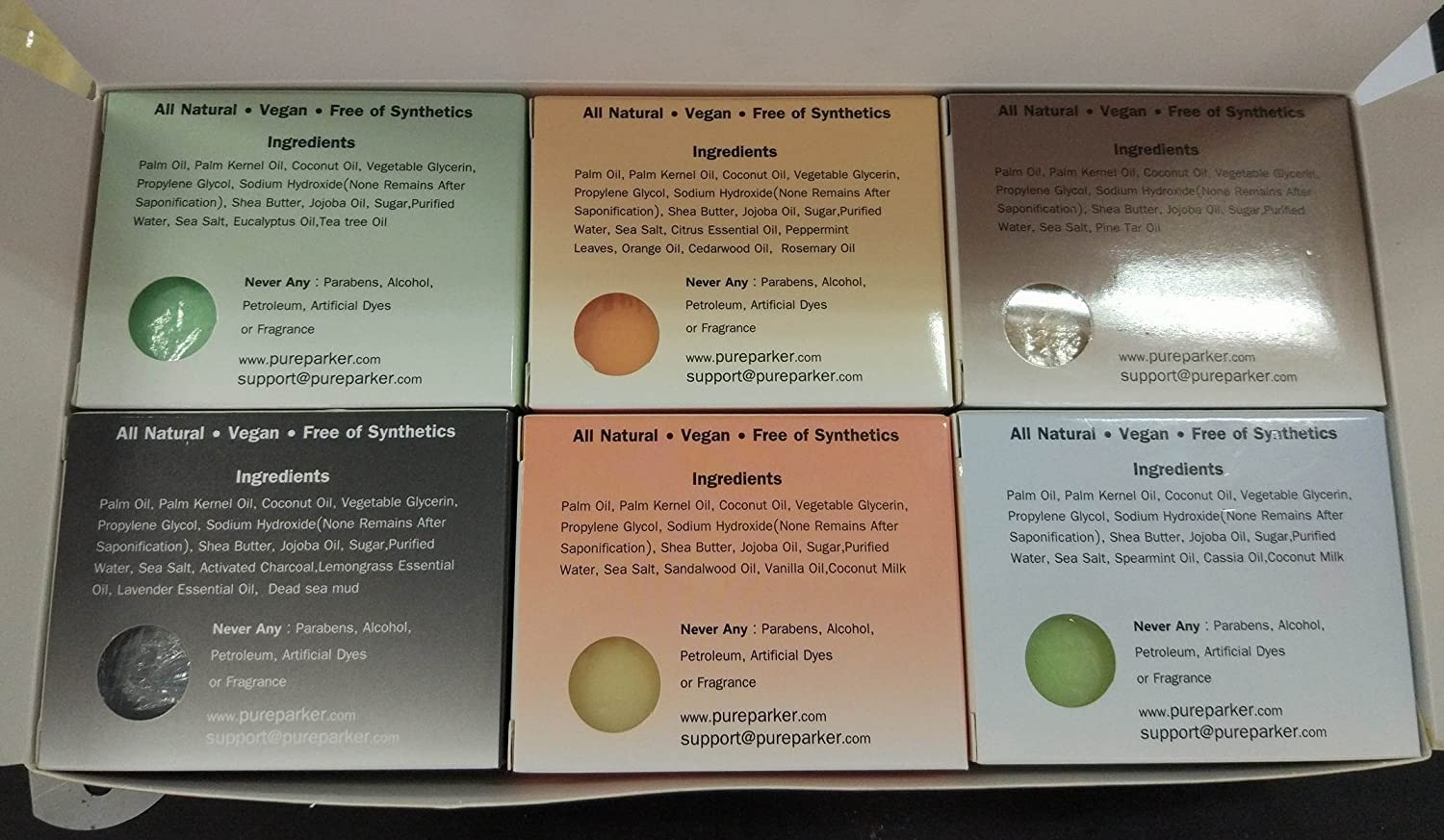 Premium Triple Milled Men's Grooming Gift Set - Handmade Artisan Cold Process Soap Bars (Tea Tree, Cedar, Sandalwood, Charcoal, Spearmint & Pine Tar) - Natural Luxury Soap Collection for Men - Perfect for Daily Skincare, Gifts & Spa Relaxation