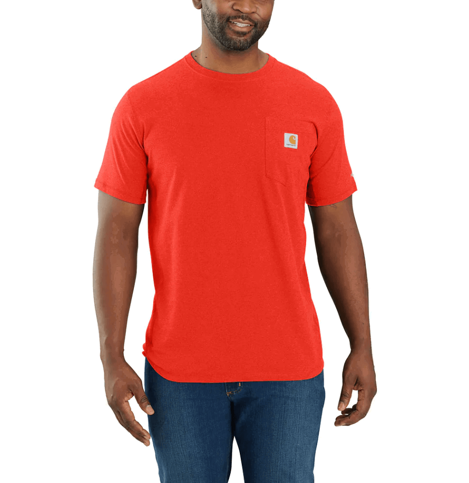 Carhartt Force® Relaxed Fit Midweight Short Sleeve Pocket T-Shirt for Men - Currant Heather | Workwear & Casual Comfort for Everyday Wear