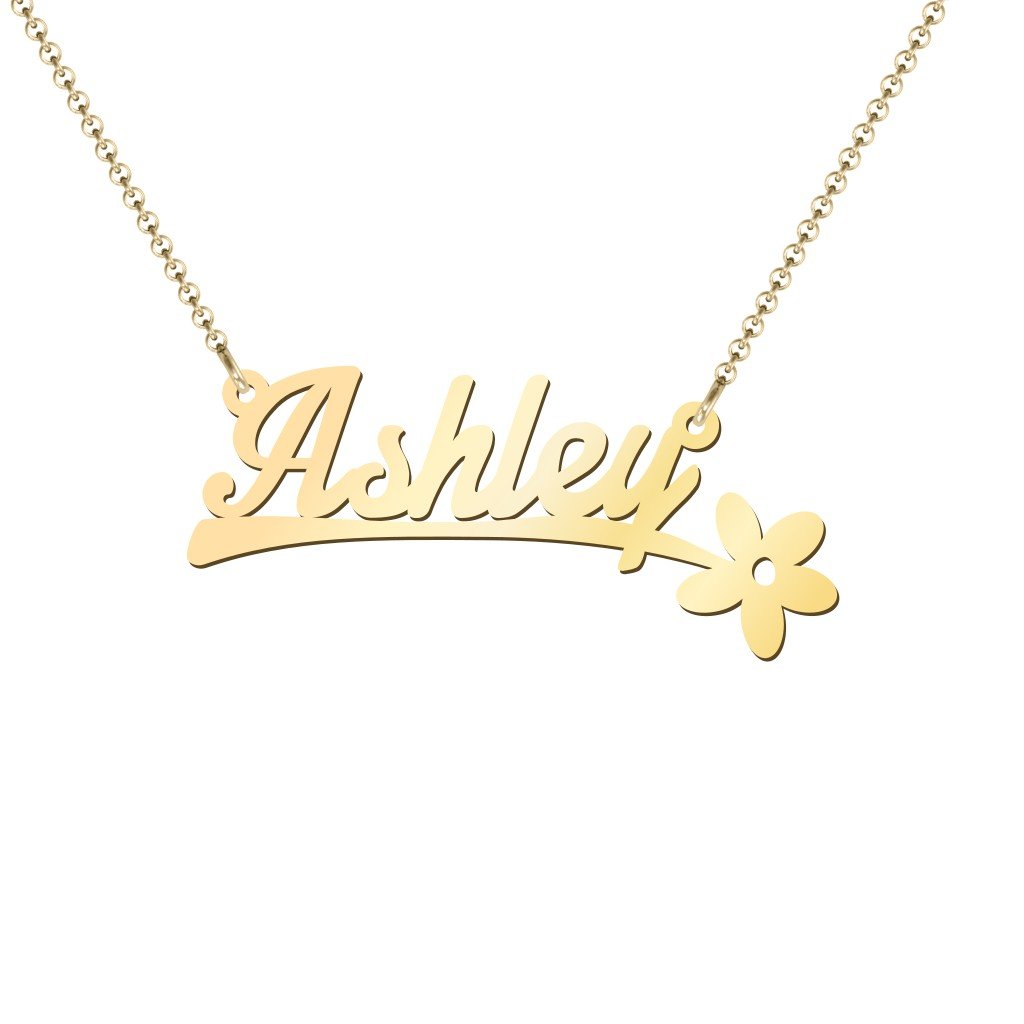 10K Gold Personalized Flower Name Necklace for Women - Custom Engraved Jewelry Gift for Mom, Daughter, Wife - Perfect for Birthdays, Anniversaries & Special Occasions