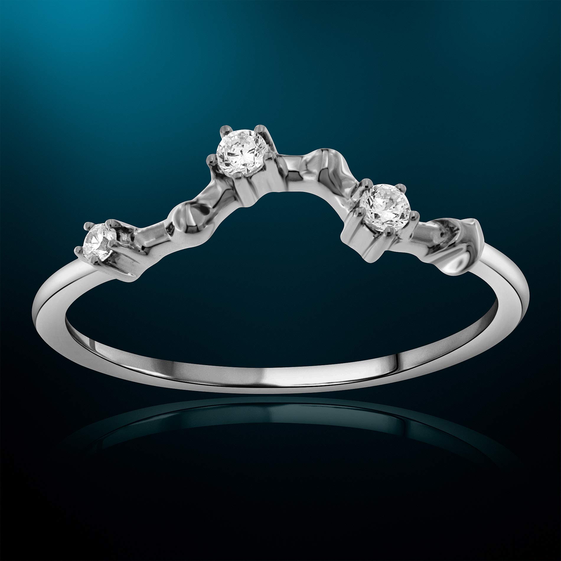 NATALIA DRAKE 1/10 Cttw Diamond Celestial Star Horoscope Astrology Zodiac Ring for Women - 925 Sterling Silver, H-I Color, I1-I2 Clarity - Perfect for Birthdays, Anniversaries & Astrology Lovers