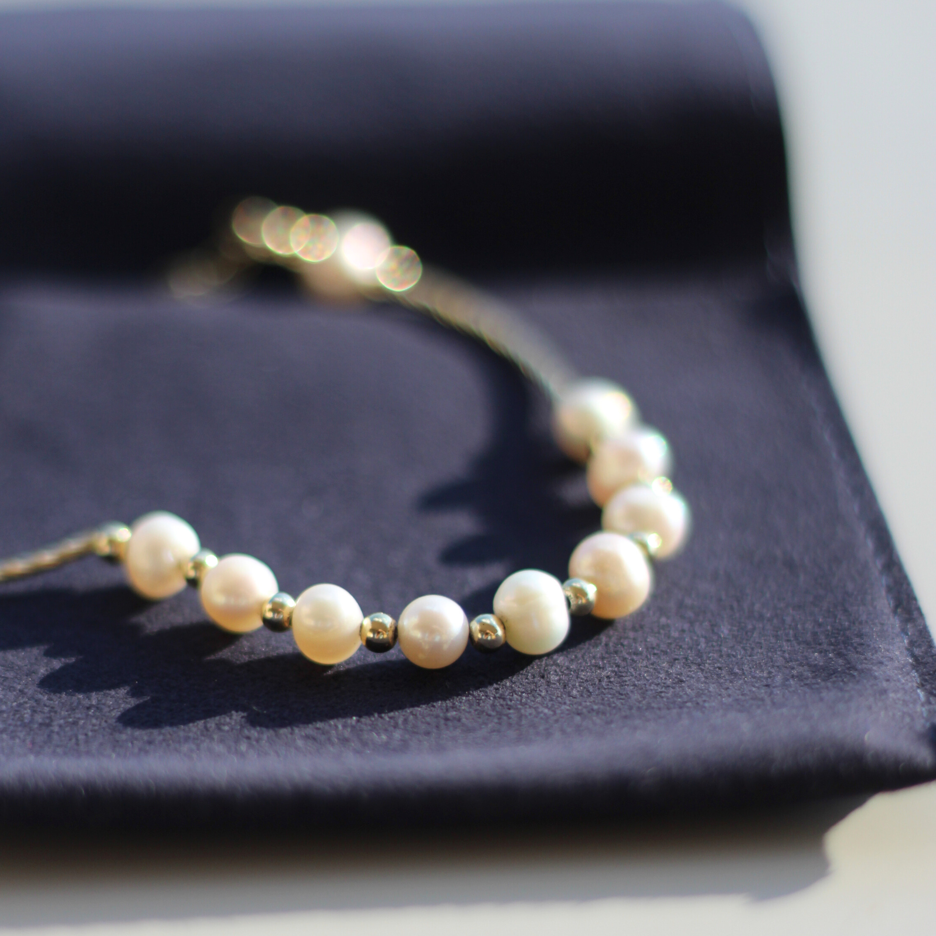 Golden Sands Pearl Bracelet - Elegant Beaded Jewelry for Women, Natural Freshwater Pearls, Adjustable Wrap Bracelet - Perfect for Weddings, Parties & Everyday Wear