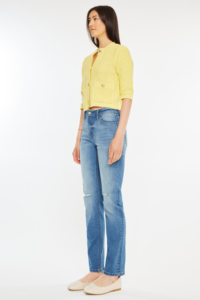 Diana Essentials High Rise Slim Straight Jeans for Women - Stretch Denim Pants with Comfortable Fit - Perfect for Casual Wear, Office & Date Night