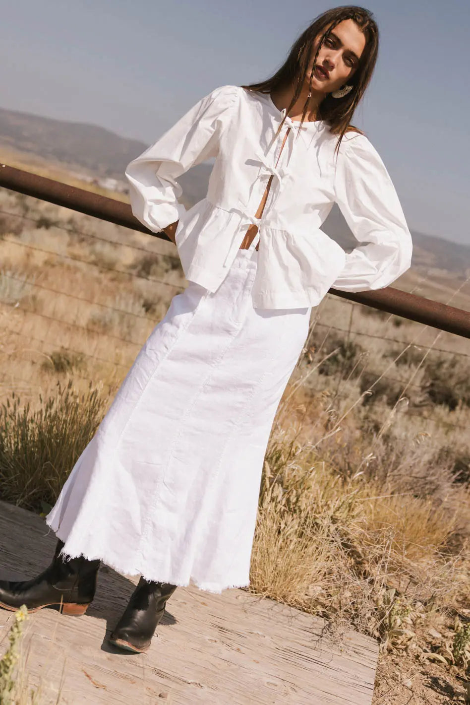 Elegant Maggie Peplum Tie Blouse in White | Women's Fashion Tops | Perfect for Office Wear & Special Occasions | FINAL SALE