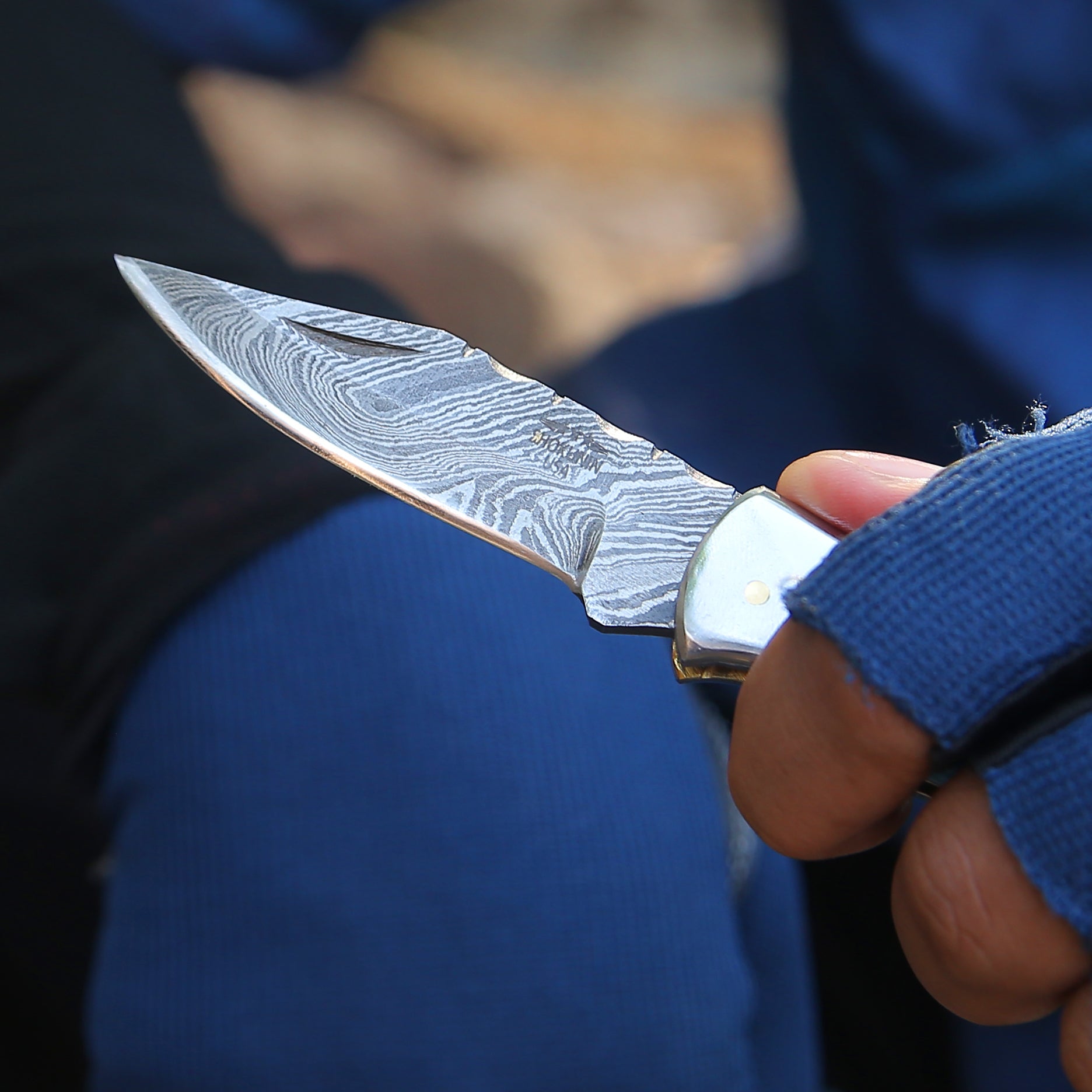 Premium Phoenix Pocket Knife with Turquoise & Bull Horn Handle - Compact Folding Knife for Camping, Hiking, EDC & Outdoor Adventures