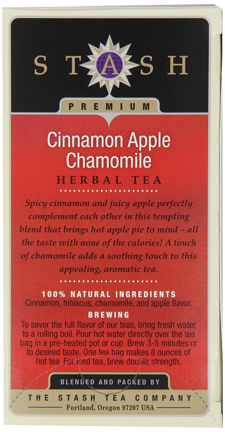 Organic Herbal Tea Apple Cinnamon Flavor - 120 Tea Bags (6 Boxes x 20 Bags) | Caffeine-Free, Natural Ingredients | Perfect for Relaxation, Weight Loss & Cold Relief