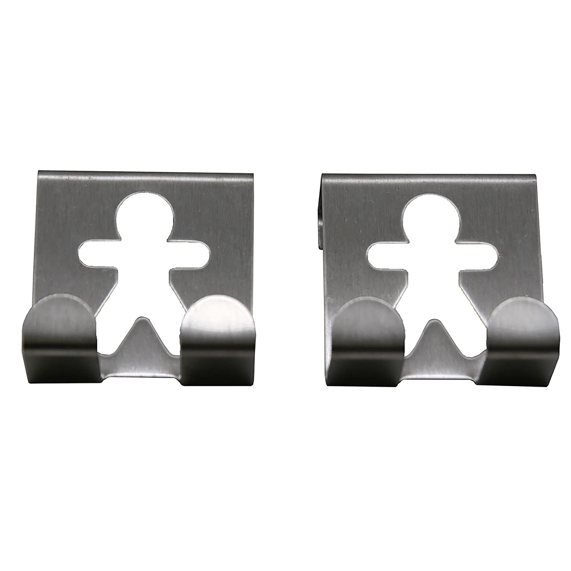 Over The Cabinet Door Double Hooks - Set of 2 - Chrome Stainless Steel Hangers for Kitchen, Bathroom & Pantry Organization - Space Saving Storage Solution