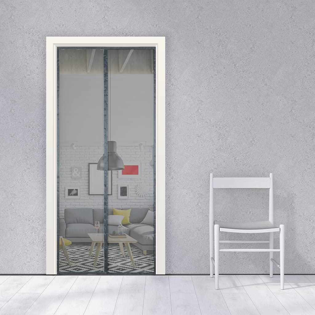 Fiberglass Magnetic Window Screen Mesh Curtain - Flame Retardant, No Drilling Needed, Hook & Loop Installation (31