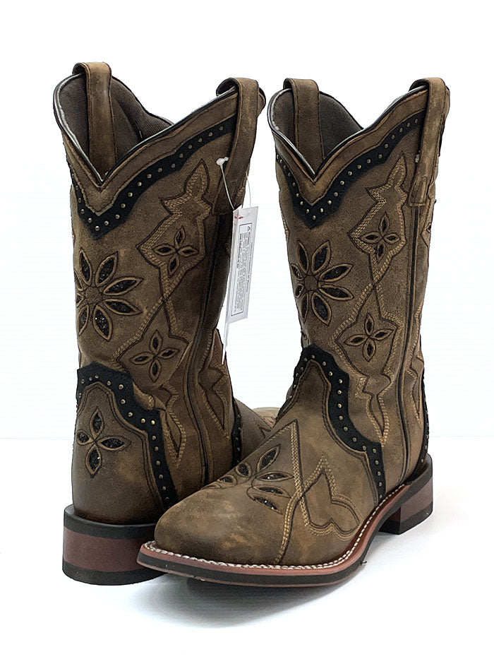 Laredo 5844 Women's Western Boots - Square Toe Cowgirl Boots in Honey Brown for Country Dancing & Rodeo Events