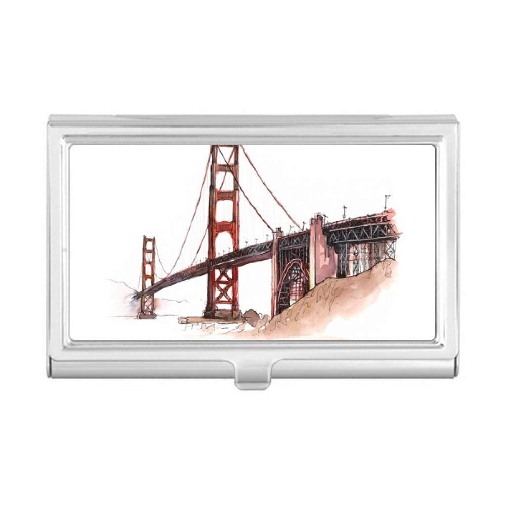 Golden Gate Bridge Business Card Holder - Premium Metal Card Case Wallet for Office & Travel - California Souvenir Gift for Professionals