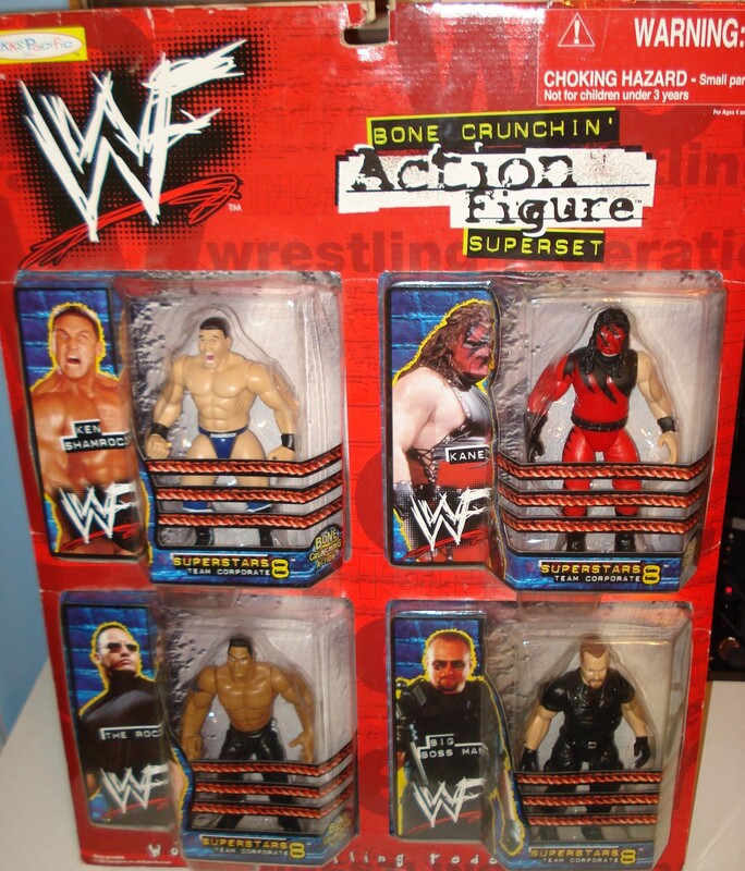 1999 WWF Jakks Pacific Superstars Series 8 Action Figure Multipack - Ken Shamrock, Kane, The Rock & Big Boss Man Wrestling Collectibles - Perfect for WWE Fans, Display & Nostalgic Collectors
