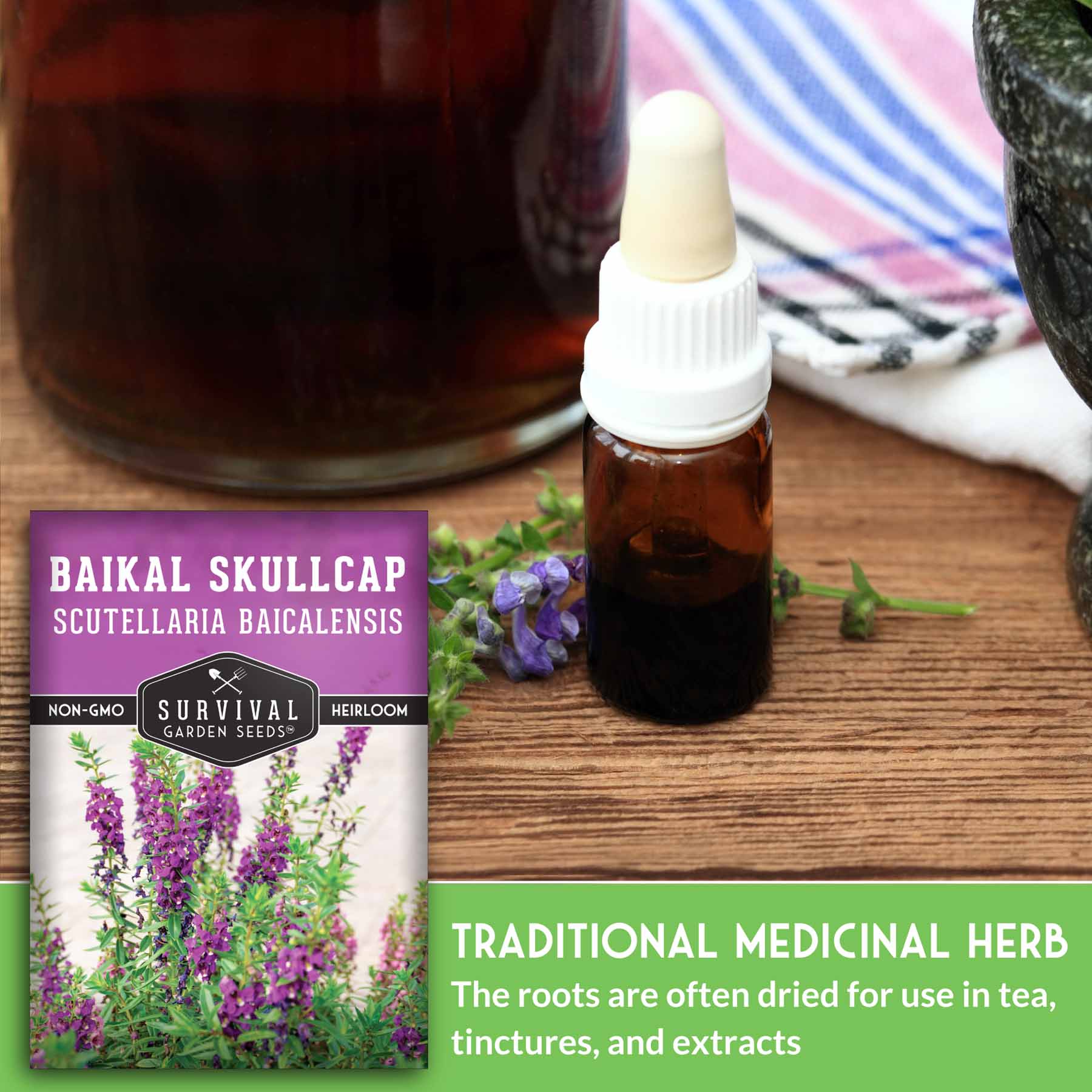 Premium Baikal Skullcap Root Extract (Scutellaria Baicalensis) - 100% Pure Chinese Skullcap Supplement for Immune Support & Stress Relief - Natural Herbal Remedy for Anxiety, Inflammation & Better Sleep