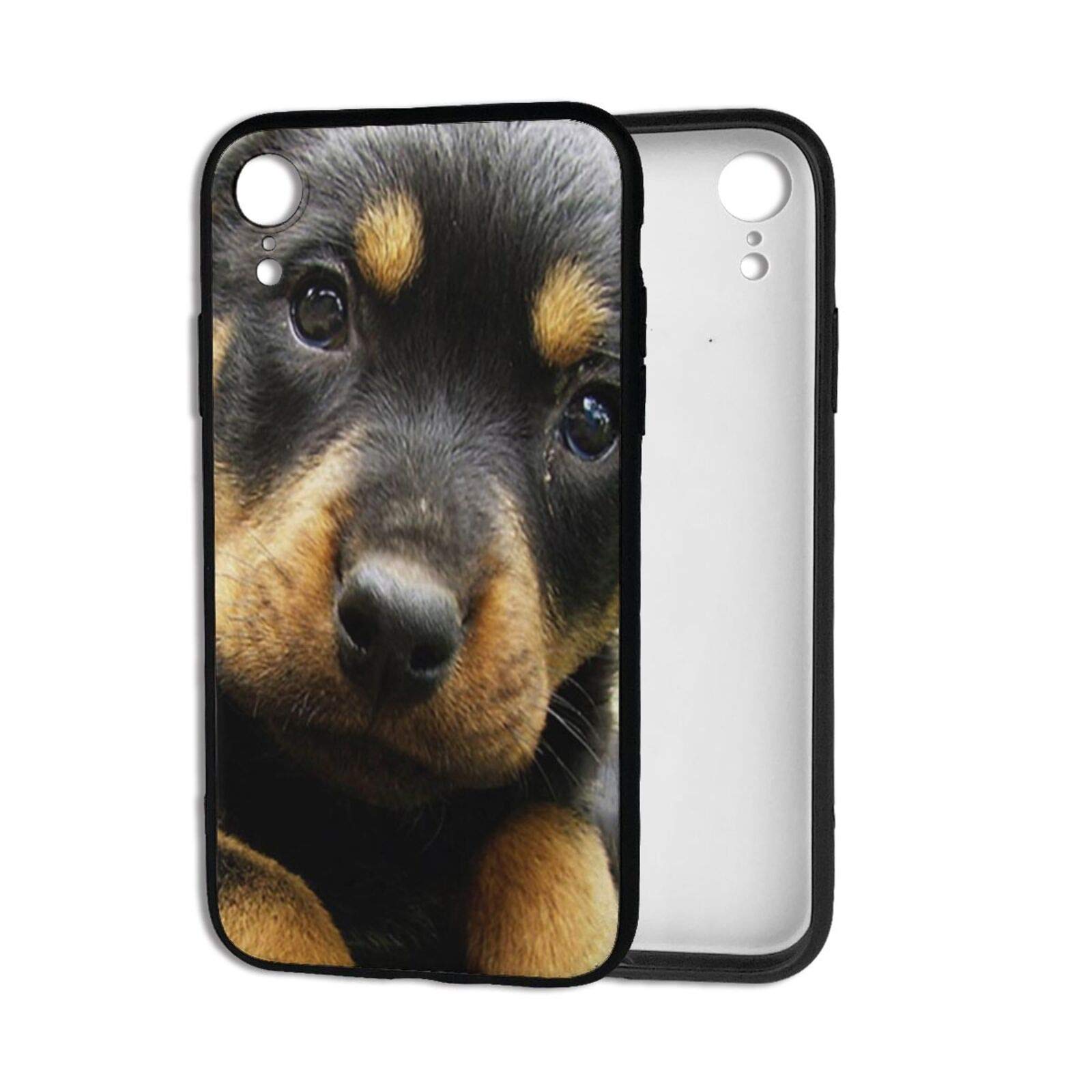 Shockproof iPhone XR Case with Rottweiler Puppy Design - Soft Silicone Rubber Slim Fit Protective Phone Cover | Perfect for Everyday Use, Travel & Outdoor Activities