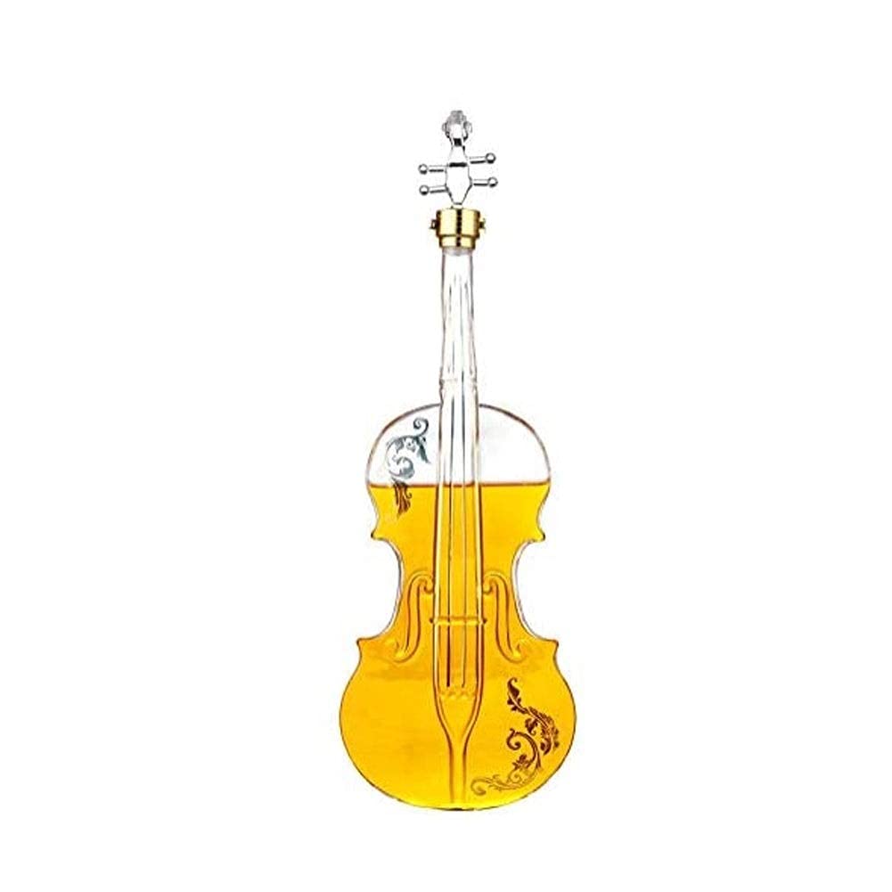 Premium Whiskey Decanter Set with 1000ml Glass Wine Decanter & Shot Glasses - Elegant Violin Design for Bourbon, Scotch, Vodka - Perfect for Home Bar, Gifts & Dinner Parties