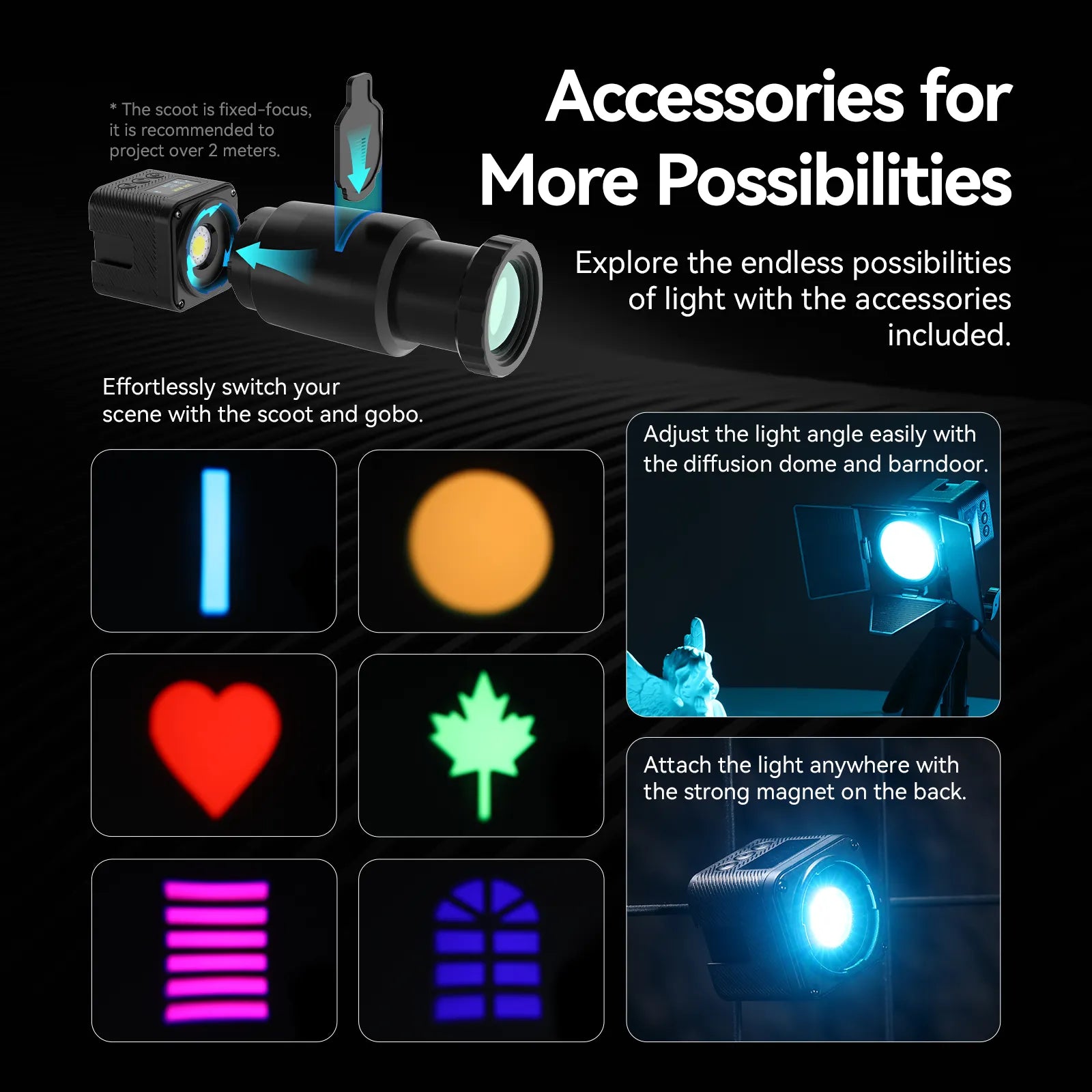 Ulanzi L3 RGB LED Video Light - 3200K-5600K Adjustable, 2600mAh Battery, Portable Lighting for YouTube, Vlogging, Photography, Live Streaming & Content Creation
