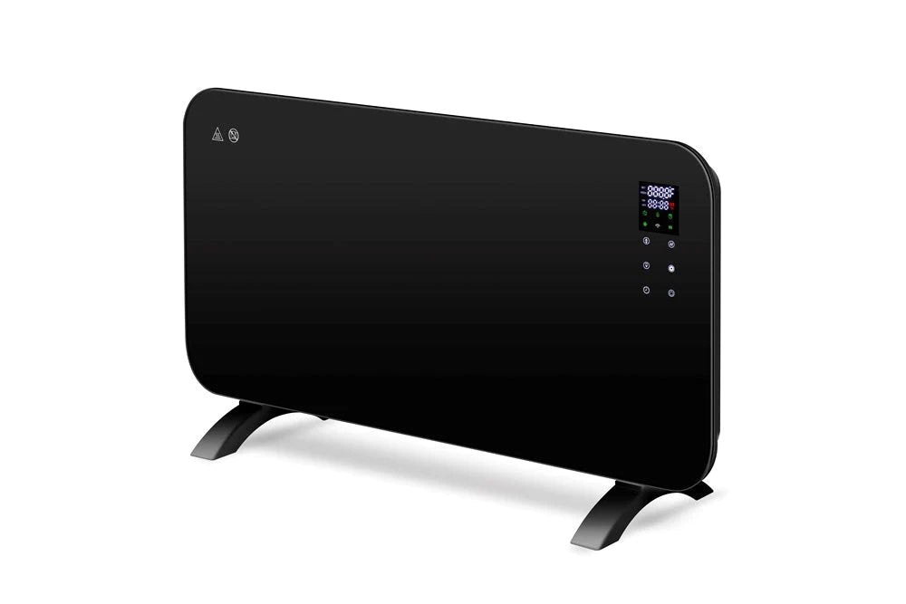 Sheffield Digital Glass Panel Heater - Energy Efficient Space Heater with Adjustable Thermostat & Timer - Perfect for Bedroom, Office, and Home Use