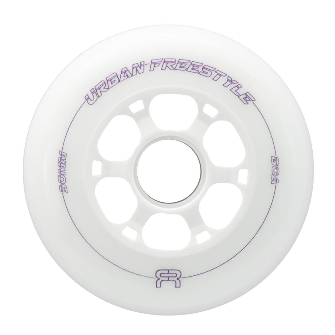 FR Urban Freestyle Wheels 90mm 80A White (4 Pack) - Perfect for Longboard Skateboards, Cruisers & Urban Commuting