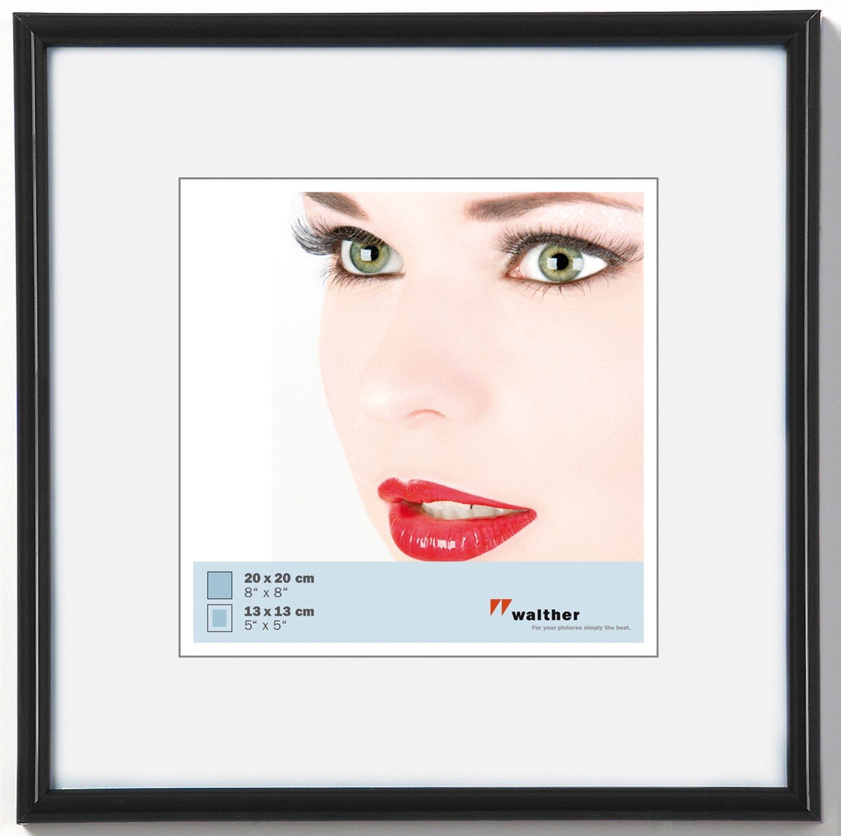 Walnut Street 20x20 cm Black Picture Frame - Perfect for Home Decor, Office, and Gift Giving