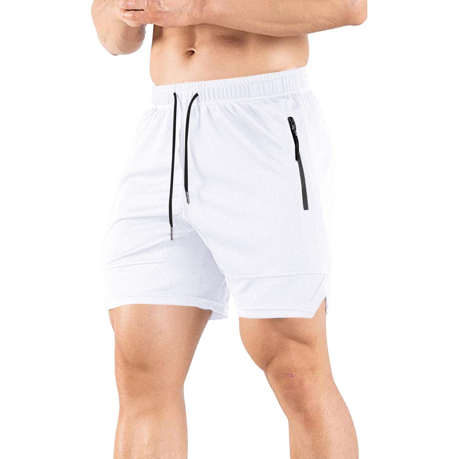 **Men's Quick Dry Running Shorts with Zipper Pockets - Lightweight Athletic Gym Shorts for Workout, Jogging & Outdoor Sports**    *(Perfect for Running, Gym Training, Hiking & Casual Wear)*