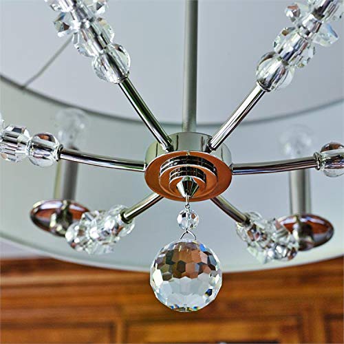 Crystorama Mirage 6-Light Polished Nickel Drum Shade Chandelier - Modern Ceiling Light Fixture for Dining Room, Living Room & Bedroom
