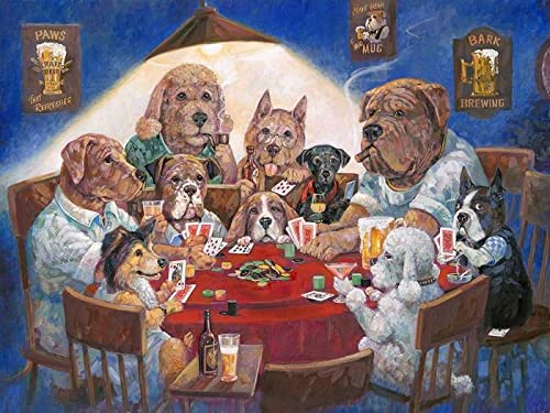 Wooden Jigsaw Puzzle 300pc - Poker Dogs for Adults & Kids - Home Decor & Gift