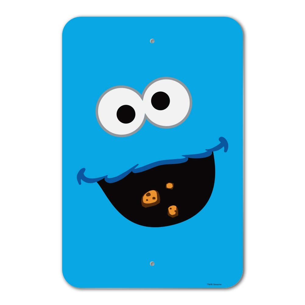 Sesame Street Cookie Monster Face Sign for Home, Office & Business Decor - Fun Wall Art for Kids' Rooms, Playrooms & Workplaces